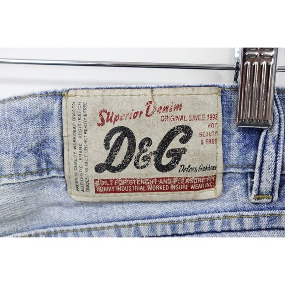 Dolce and Gabbana Jeans Men Distressed Blue Flags Size 36 W34 L 28.5 Soccer? - Picture 7 of 16